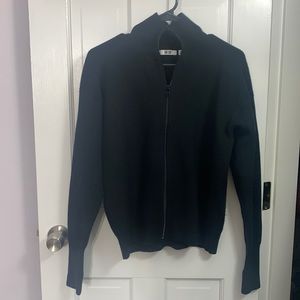 Uniqlo U black zip knit wool sweater, women up to m, men xs